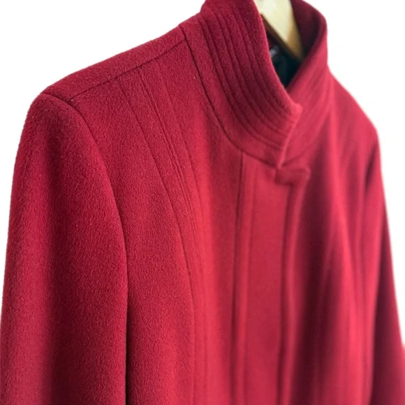 Calvin Klein Red Wool Fitted Coat - Women’s Size 6 - Picture 5 of 15